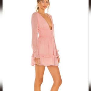 NWT Lovers + Friends Pink Ruffle Dress